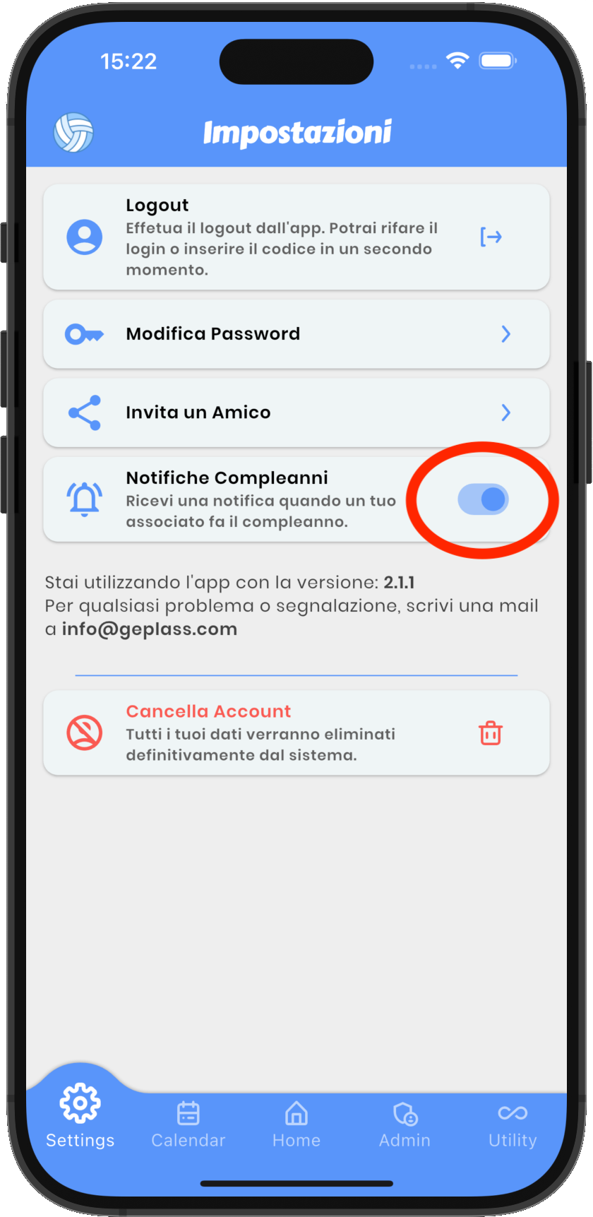 Abilita o Disabilita le Notifiche Compleanni