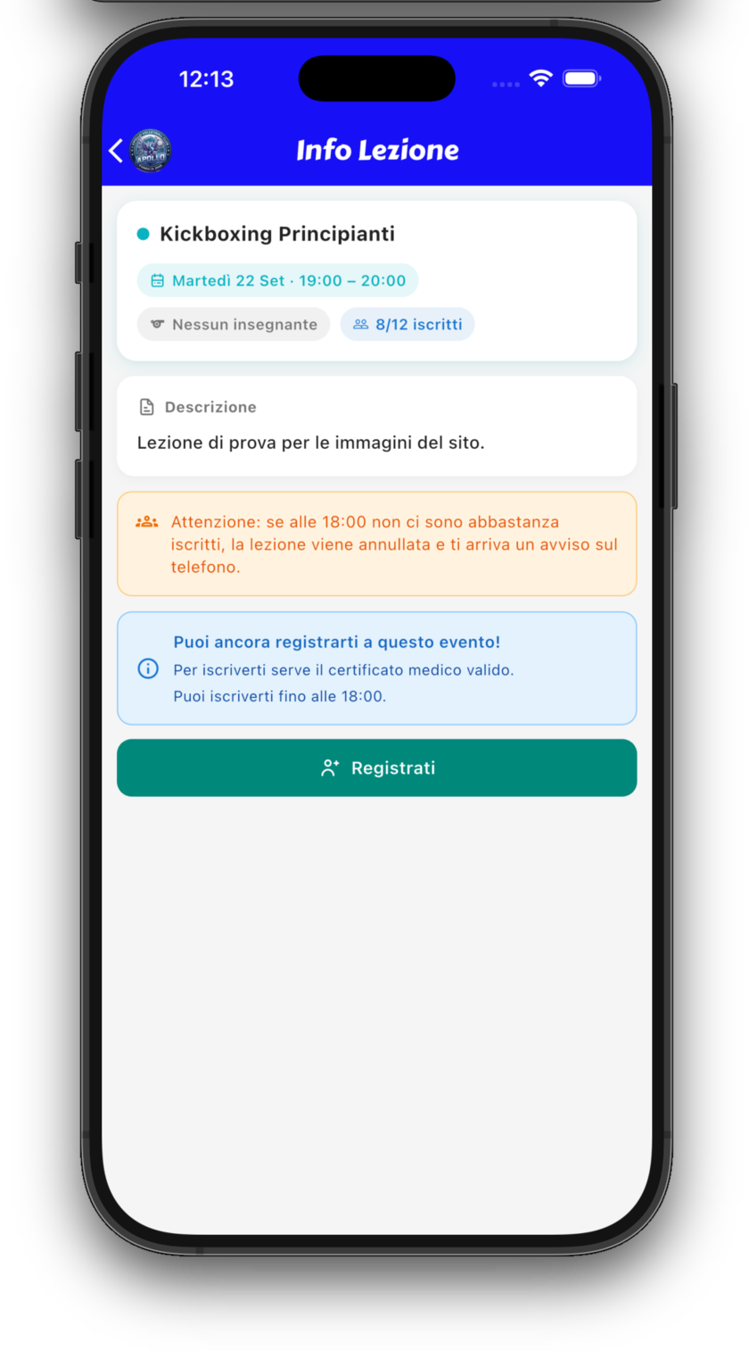 Una lezione nell'app Geplass: posti rimasti, requisiti per iscriversi e ora di chiusura delle iscrizioni Una lezione nell'app Geplass: posti rimasti, requisiti per iscriversi e ora di chiusura delle iscrizioni